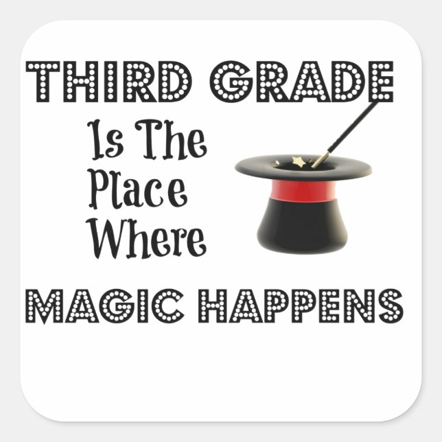Pegatinas cuadrados ThirdGradeMagic (Anverso)