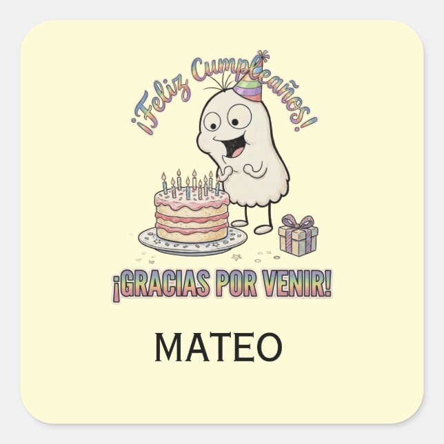 Pegatinas Cumpleaños Personaje Tierno Loop! (Anverso)
