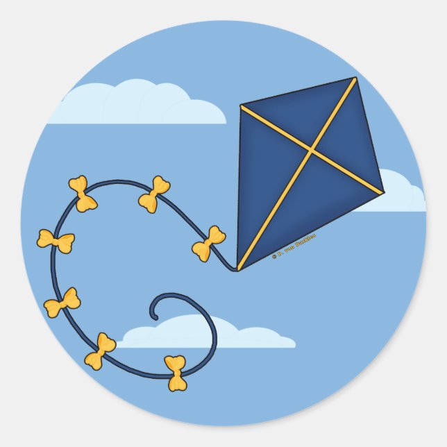 Pegatinas Cute Blue Kite (Anverso)