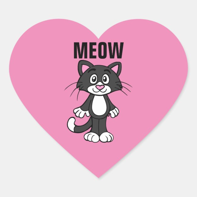 PEGATINAS CUTE CAT PINK MEOW (Anverso)