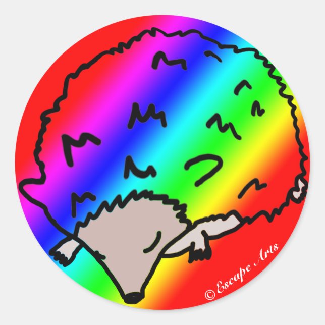 Pegatinas Cute Rainbow Hedgehog (Anverso)