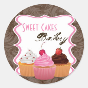pegatinas de 20-1.5" Cup Cakes Bakery Sweet Addres