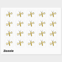 Pegatinas de abeja bumble dibujadas a mano caprich