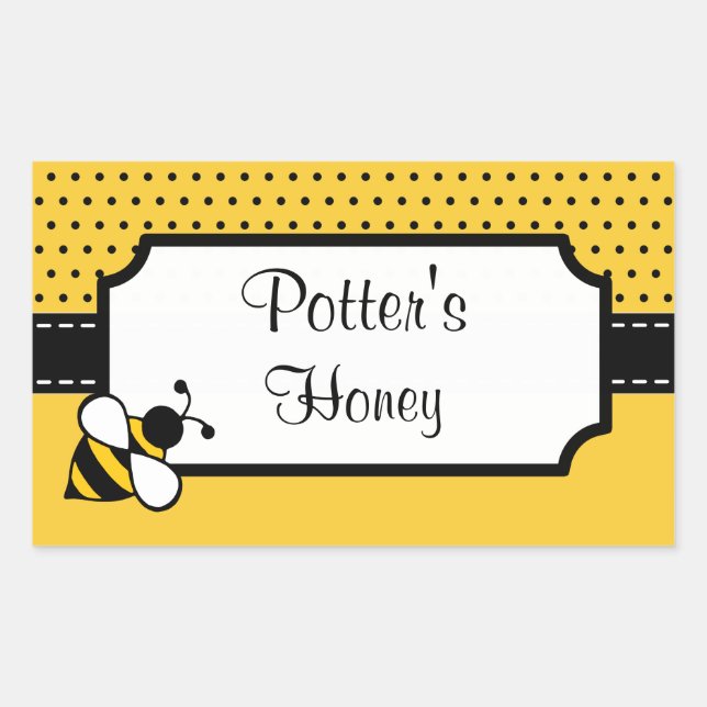 Pegatinas de Abeja de Miel Personalizados (Anverso)