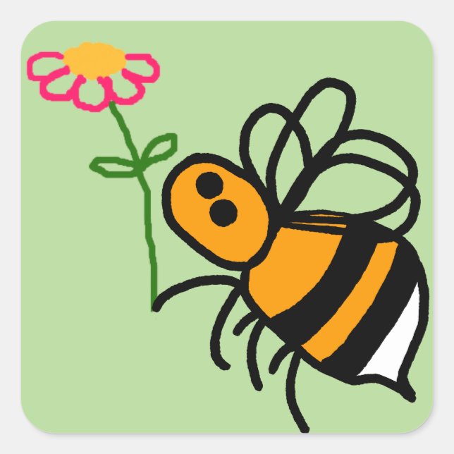 Pegatinas de abejas y flores 20 por hoja (Anverso)