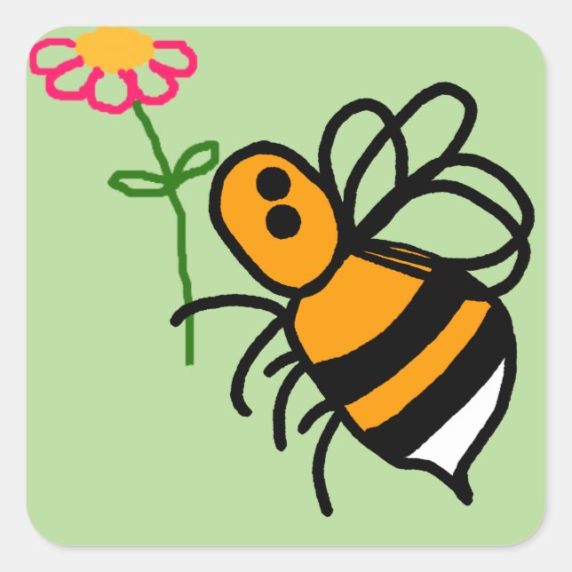 Pegatinas de abejas y flores 20 por hoja (Anverso)