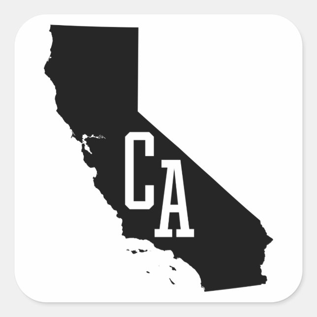 Pegatinas de Abreviatura de California State Map C (Anverso)