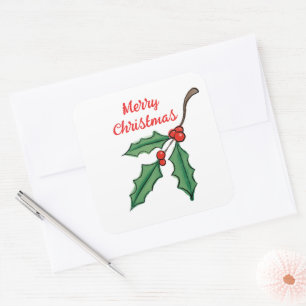 Pegatinas de Acebo de Navidad