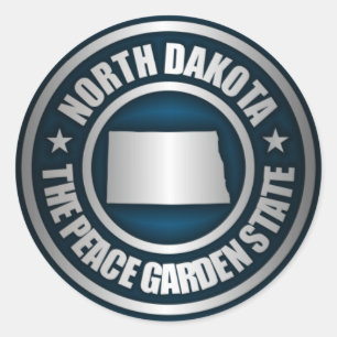 Pegatinas de Acero de Dakota del Norte (Azul)
