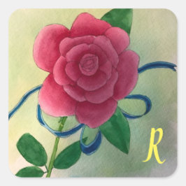 Pegatinas de acuarela con cinta azul y rosa rosa m