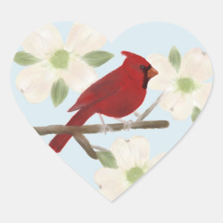 Pegatinas de acuarela de Cardenales y Dogwood