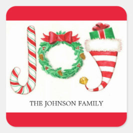 Pegatinas de acuarela de Navidades de alegría