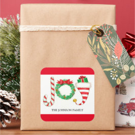 Pegatinas de acuarela de Navidades de alegría