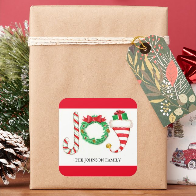 Pegatinas de acuarela de Navidades de alegría (Vacaciones)