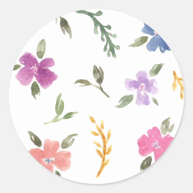 Pegatinas de acuarela floral (Anverso)