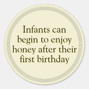 Pegatinas de advertencia para niños con miel de ab