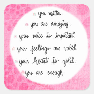 Pegatinas de afirmaciones positivas de color de ag