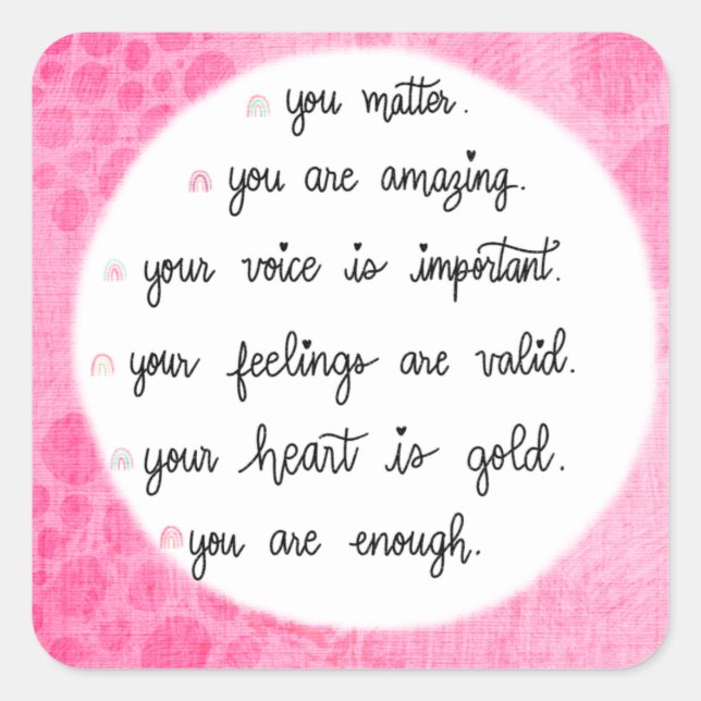 Pegatinas de afirmaciones positivas de color de ag (Anverso)