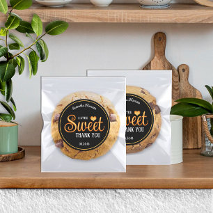 Pegatinas de agradecimiento Black & Gold Sweet Tre