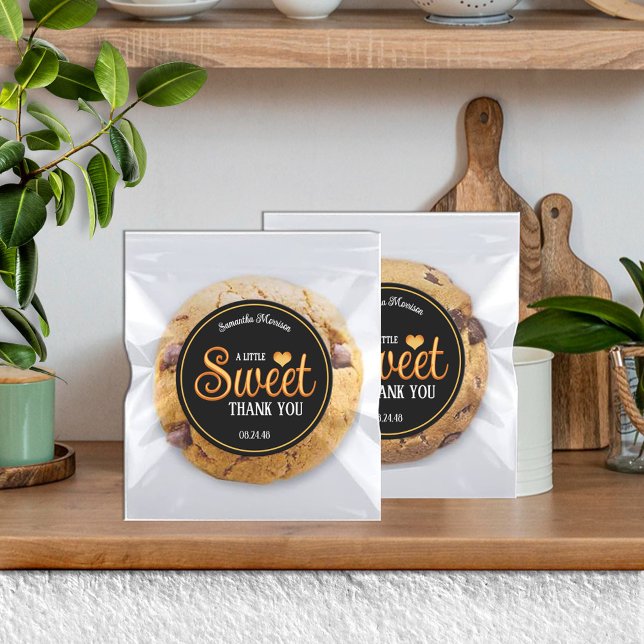 Pegatinas de agradecimiento Black & Gold Sweet Tre (Subido por el creador)