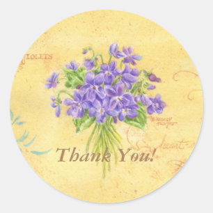 Pegatinas de agradecimiento Bouquet Sweet Violets