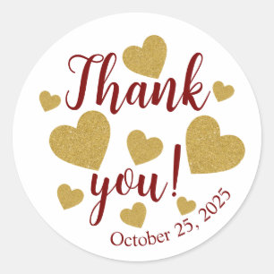 Pegatinas de agradecimiento con corazones de golf 
