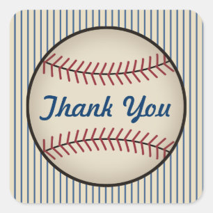 Pegatinas de agradecimiento de béisbol azul