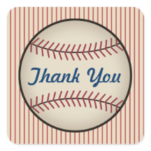 Pegatinas de agradecimiento de béisbol vintage