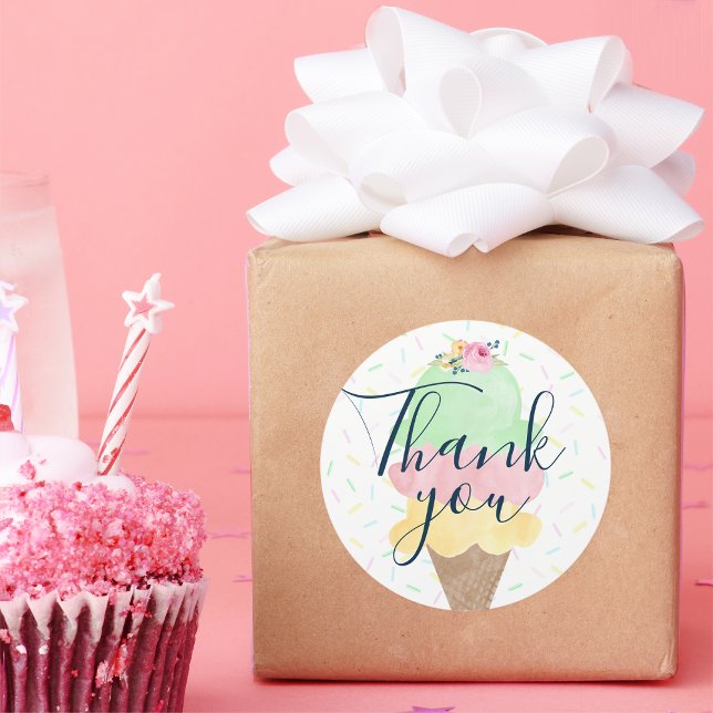 Pegatinas de agradecimiento de cono de helado acua (Subido por el creador)