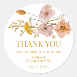 Pegatinas de agradecimiento de flores silvestres c