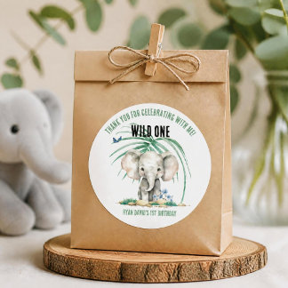 Pegatinas de agradecimiento de Wild One Safari