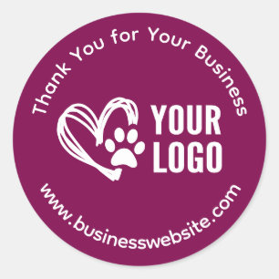 Pegatinas de agradecimiento empresarial con logoti