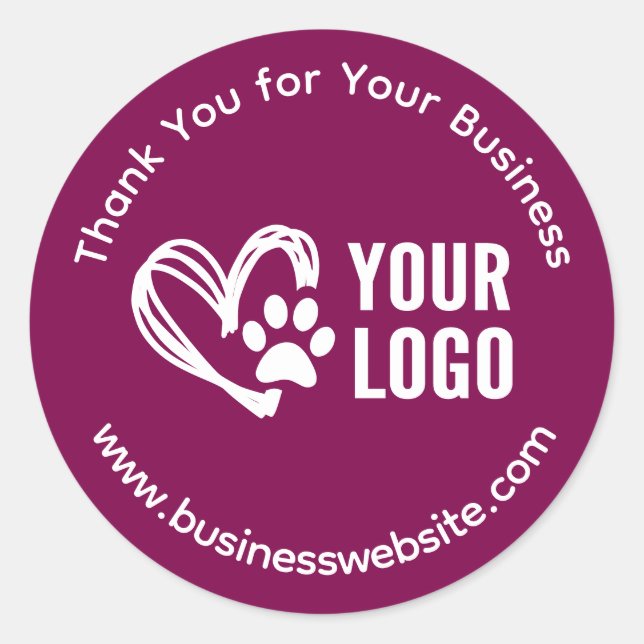 Pegatinas de agradecimiento empresarial con logoti (Anverso)