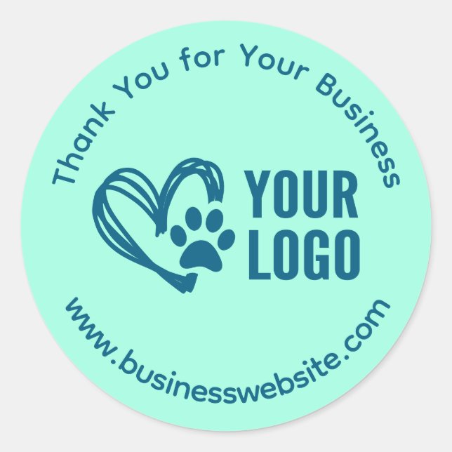 Pegatinas de agradecimiento empresarial con logoti (Anverso)