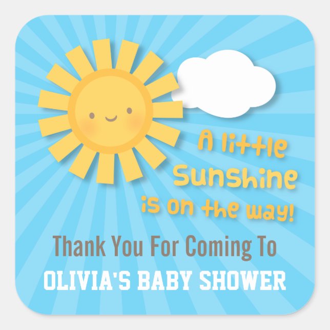 Pegatinas de agradecimiento para baby shower Cute  (Anverso)