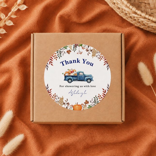 Pegatinas de agradecimiento para Baby Shower de Ot (Little Pumpkin Fall Baby Shower Thank You Stickers
)
