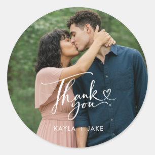 Pegatinas de agradecimiento para boda con foto ele
