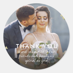 Pegatinas de agradecimiento para boda con foto ele