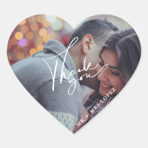 Pegatinas de agradecimiento para boda con foto mod