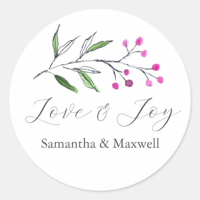 Pegatinas de agradecimiento para boda de invierno  (Anverso)