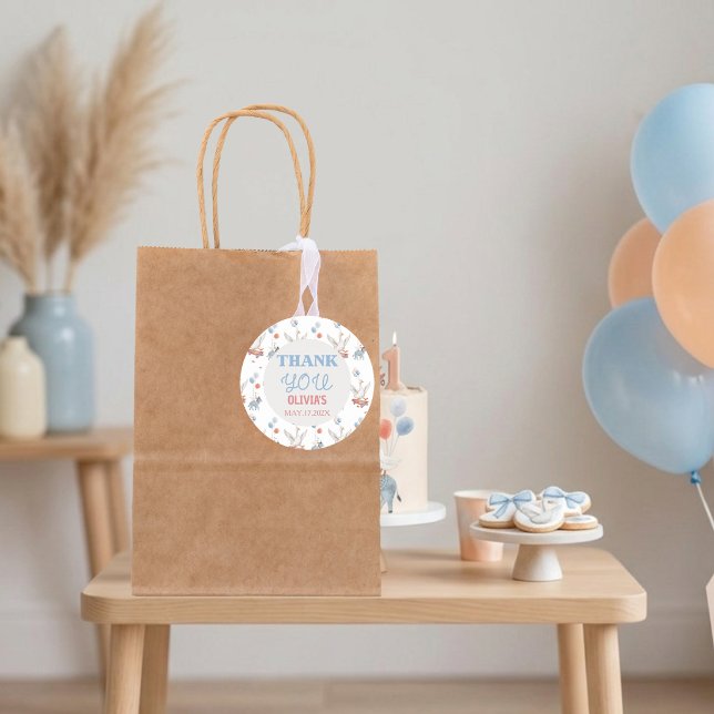 Pegatinas de agradecimiento para el primer cumplea (Personalize your party favors with these adorable 'One Silly Goose' 1st birthday thank you labels!)