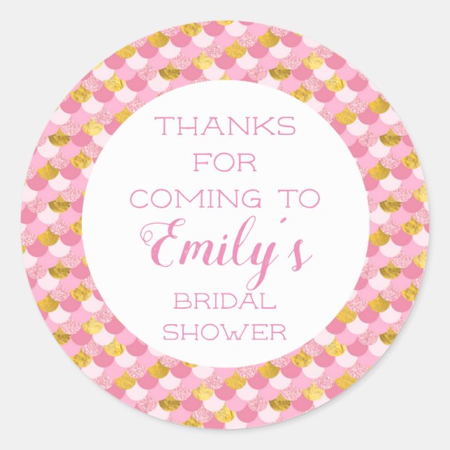 Pegatinas de agradecimiento para fiesta de sirena  (Anverso)