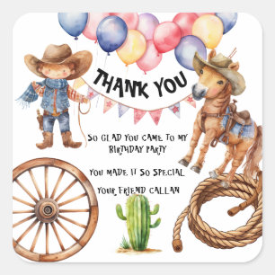 Pegatinas de agradecimiento para vaquero de rodeo