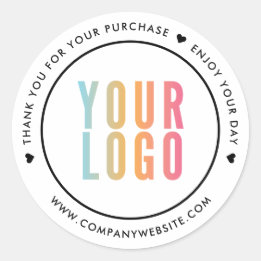 Pegatinas de agradecimiento por su compra logotipo