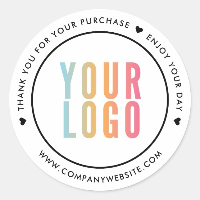 Pegatinas de agradecimiento por su compra logotipo (Anverso)