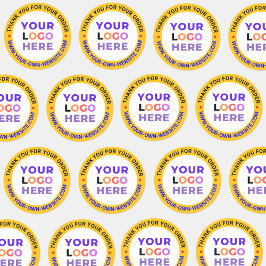 Pegatinas de agradecimiento redondas para negocios