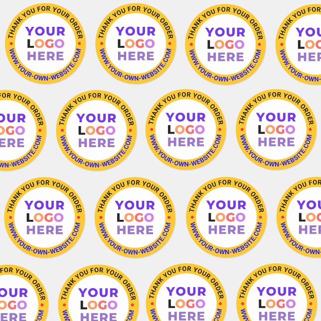 Pegatinas de agradecimiento redondas para negocios (modern Custom Logo Round Business Thank You)
