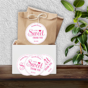 Pegatinas de agradecimiento rosadas y blancas Swee