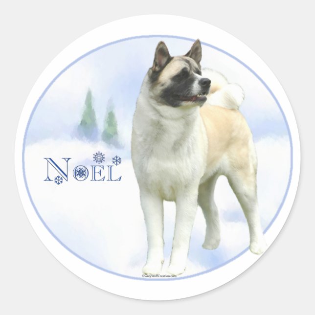 Pegatinas de Akita Noel (Anverso)