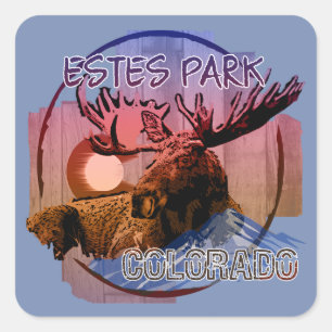 Pegatinas de alce rústico del Estes Park Colorado